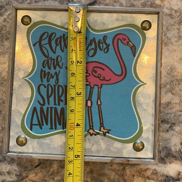 Flamingos are my Spirit Animals- wood and metal decor sign - Picture 5 of 6